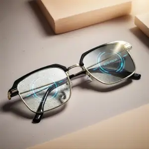 Intelligent Zoom Reading Glasses 200 Degree Blue Light Filter UV Protection Soft Silicone Nose Pads HD Vision for Phone Computer Clear Adjustable Lightweight Daily Use