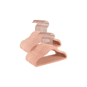 SONGMICS Baby Hangers 50 Pack, Kids Hangers for Closet,  Rose Gold 360° Swivel Hooks, Space-Saving Clothes Hangers
