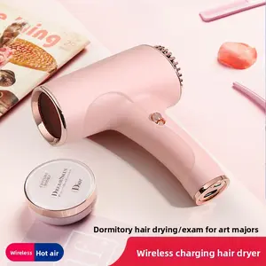 Premium Wireless Portable Hair Dryer for Home and Salon Use High Power Quick Drying Negative Ion Hair Care W65 Wheel Knob Pet Art Exam Compact