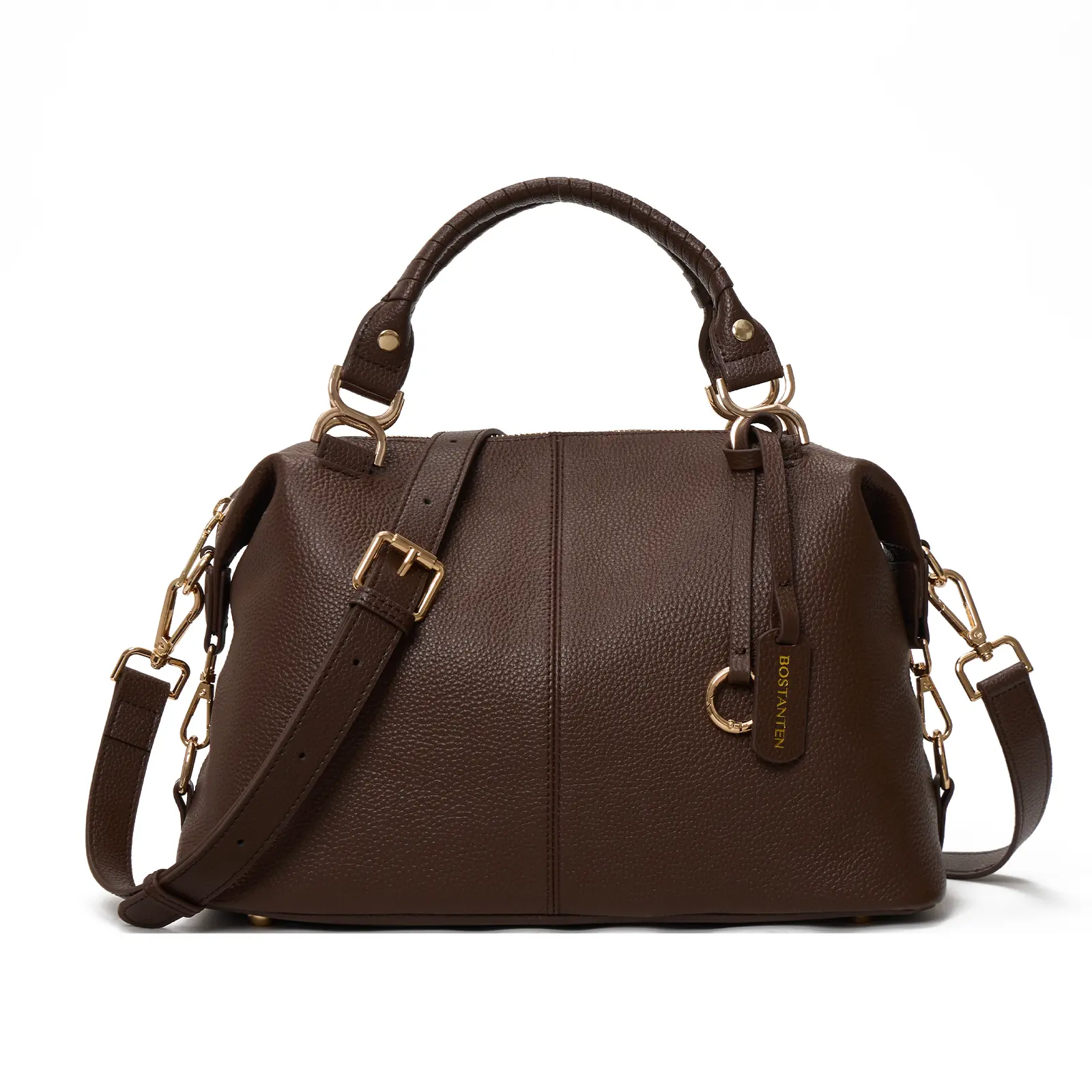 Women's Sandy Boston Handbag, Daily Use Bag with Multiple Pockets and Zip Closure, Bags For Women, Everyday Bag