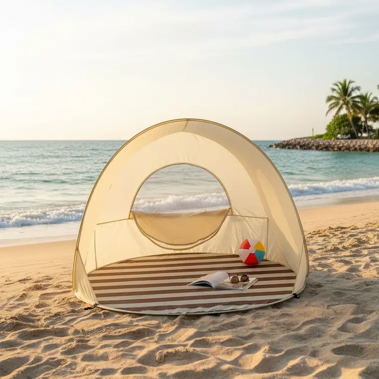 Quick-Setup Beach Canopy with UV Protection | Portable Shelter for Family Gatherings, Picnics & Lawn Parties | Ideal for Moms, Babies & Camping | Includes Carry Bag | Sturdy Polyester