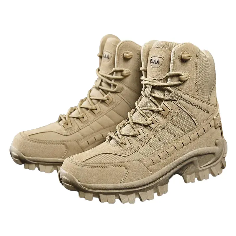 Men's Tactical Boots with Tactical Gear Equipment - Lightweight, Comfortable All-Day Work Boots, Side Zipper, Asymmetrical Structure, Highly Adjustable Laces, Closed Design for Motorcycle, Hiking, Father's Day Gift