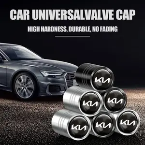 New Kia Metal Car Valve Stem Caps, Cylinder/six-Sided Style, Dustproof Waterproof Rust-Proof Tire Valve Covers, Tire Pressure Caps, Fits Kia Rio Ceed K2 K3 K5