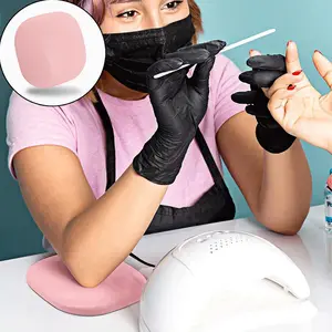 1Pc Square Elbow Pillow, PU Leather Elbow Pad, Non-Slip Professional Armrest Cushion, Soft Sponge Filled, Easy to Clean, Elbow Support for Nail Salons, Perfect for Salon & Home Manicure Use, Home Nail Art