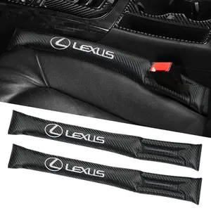 2PCS For LEXUS Car Styling Car Accessorie Interior Car Seat Gap Filler Soft Car Shaped Pads PU Leather Car Seat Gap padding Seat plug Leakproof Pads Interior Storage Organizers