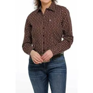 WOMEN'S CINCH BUTTON-DOWN WESTERN SHIRT - PURPLE / GOLD