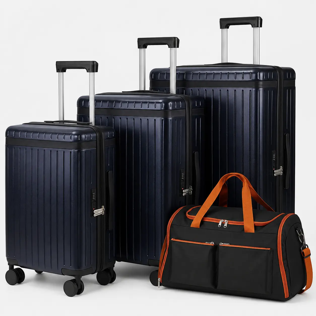 2026 Travel Bundle 3-Piece Suitcase Set, Sturdy PC Hard Shell Luggage with Spinner Wheels, Lightweight  Carry-On with TSA Lock - White (20+24+28 in) Portable Overnight Bag with Phone Holder