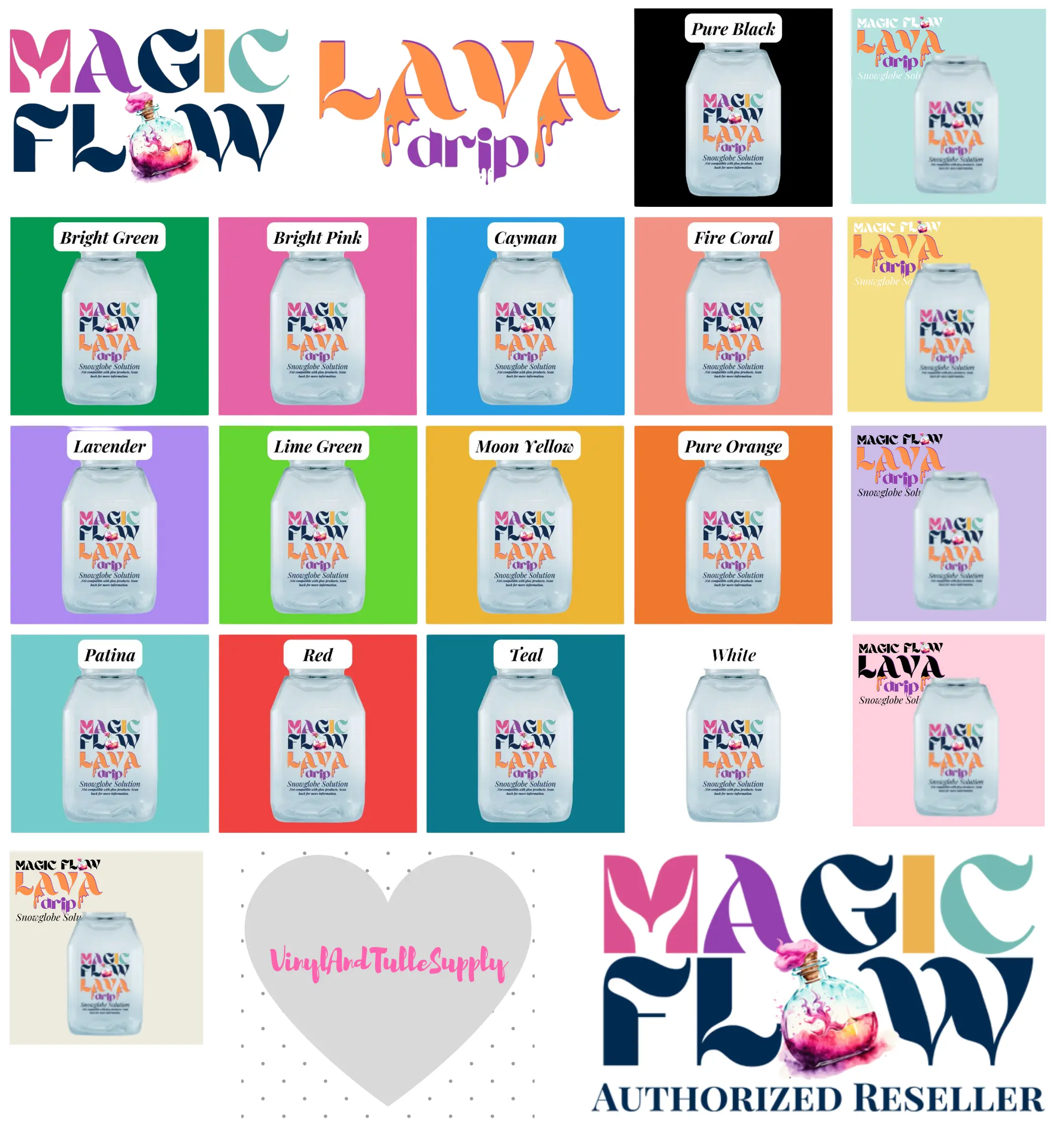 Magic Flow™ Premixed Lava-Drip Solutions for Kitchenware Tumblers, Sensory Bottles, Crafting Projects with Mineral Oil & Pens Compatibility