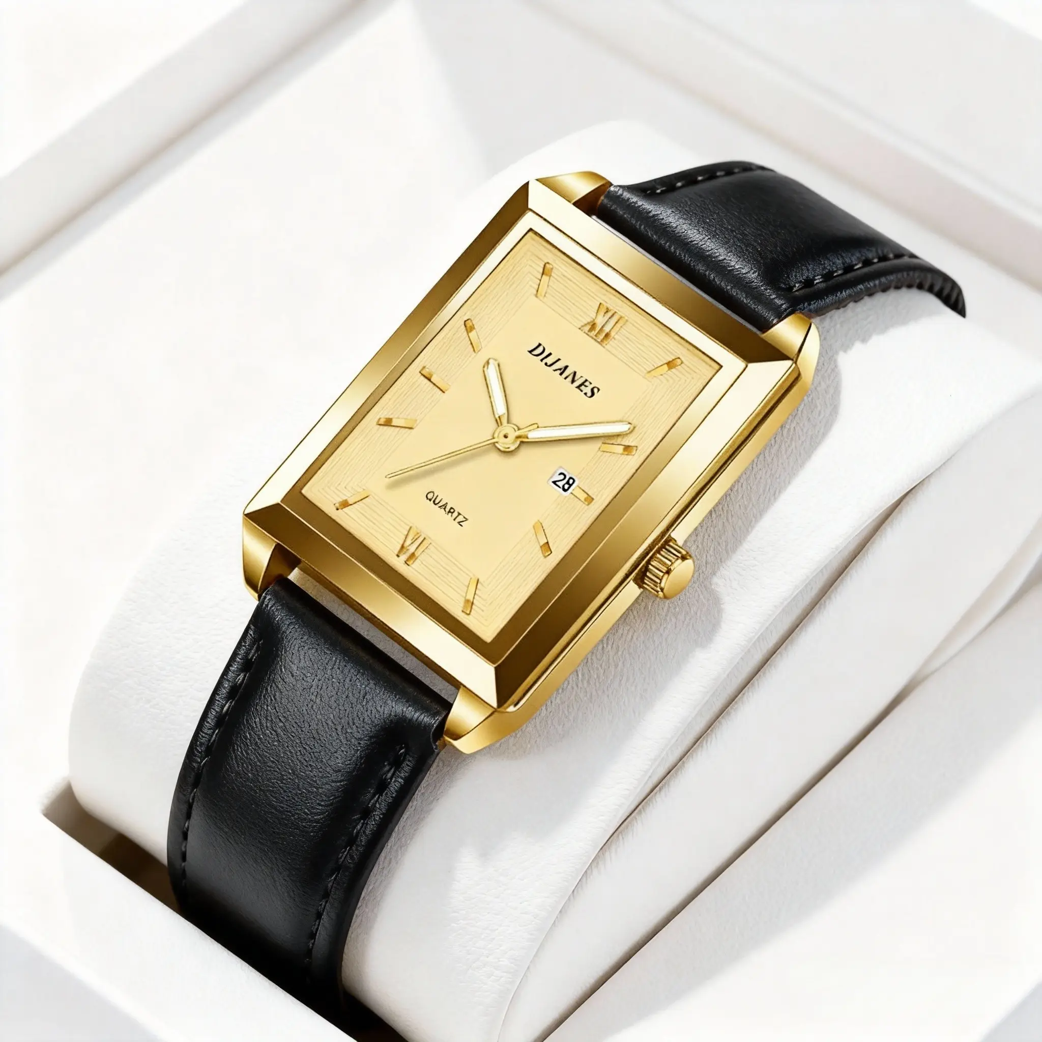 Quartz Wrist Watch with Rectangle Case, Fashion Business Casual Watch Quartz Wrist Watch with Rectangle Case, Fashion Business Casual Watch