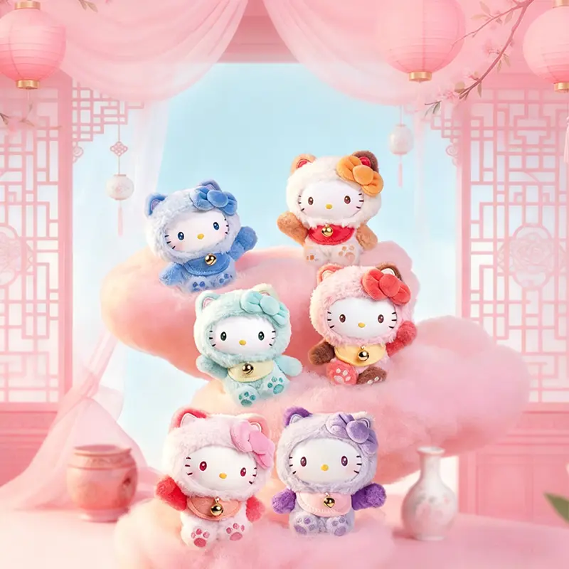 TOPTOY HK Meow Blessing Mini Series Vinyl & Plush Blind Box, Authentic HK Cartoon Kitty Figure Doll, Soft Plush for Comfy Carry, Plushie Love Mini Collectible Toy, Bag-Keychain Pendant Decor, Holiday Gifting Item