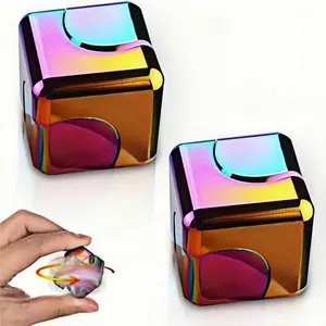 Colorful Metal Fidget Cube, Puzzle Cube, 1 Count Handheld Fidget Toy, Stress Relief Toy for Office Desk, Novelty Gift for Adults & Teens