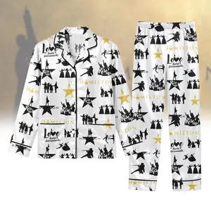 Hamilton Musical Pajamas, Alexander Hamilton Short Pajamas Set, Broadway Merch, American Musical Sleepwear, Rise Up Satin Pajamas