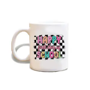 Back to School Ceramic Mug, 11 oz, First Day of School Theme