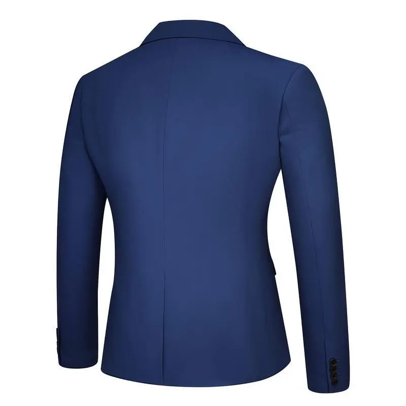 Men's Solid Color Two-Button Business Suit Three-Piece Set, Suit Jacket + Vest + Pants Men's Solid Color Two-Button Business Suit Three-Piece Set, Suit Jacket + Vest + Pants