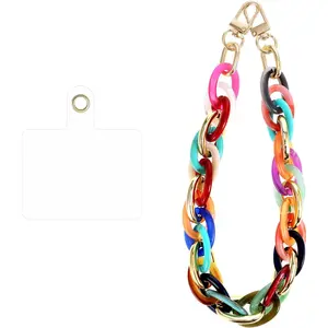 Phone Wrist Strap Acrylic Phone Charms Strap Detachable Phone Bracelet Charm Strap for Phone Case Cellphone Lanyard with Tether Tab Phone Charms Wrist Strap for Phone Case