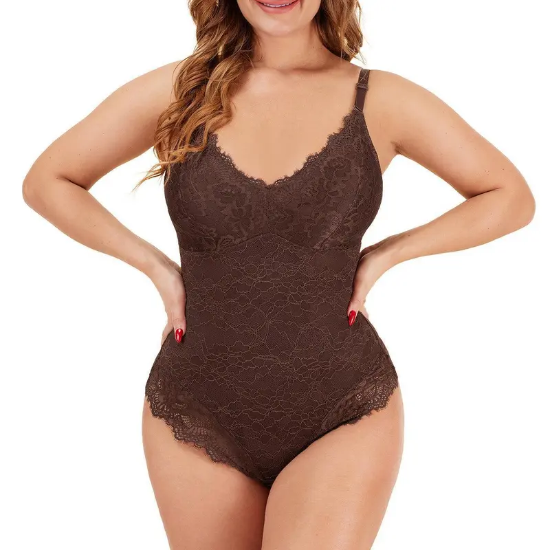 FeelinGirl Sexy Lace Bodysuit Shapewear for Women Thong Seamless Underwear christmas Womenswear 3 Nylon Spandex Thong Seamless Womenswear Valentine's Day Gift #Summervibes