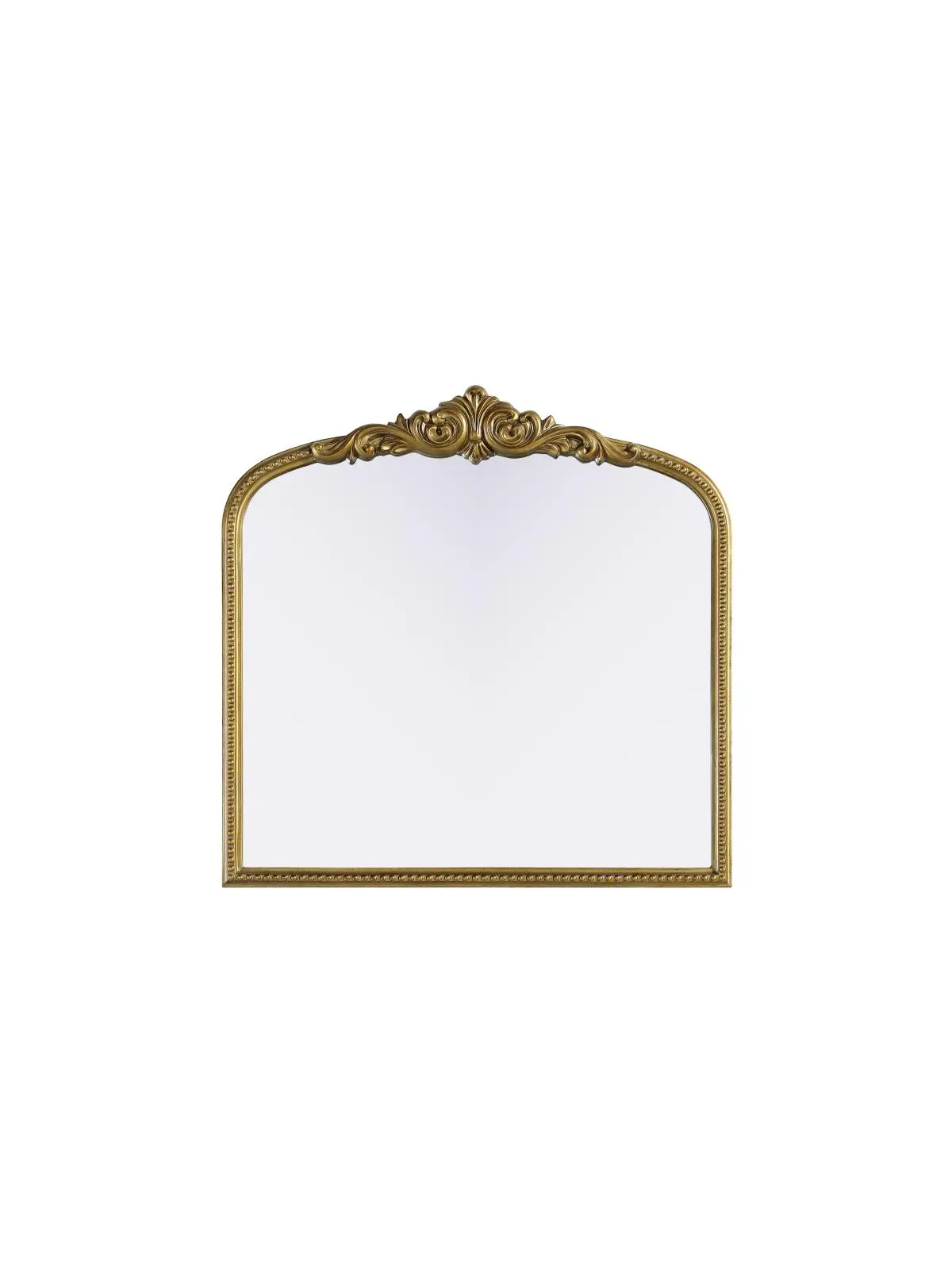 Elegant Decor MR7F3636AB Traditional Vertical Rectangle Hanging Naomi Vintage Resin Mirror - 33x36 in., Antique Brass Metal Frame, MDF, Lightweight Wall/Fireplace Mantel Home Decor Mirror with Hand-Painted Distressed Finish, Wall Mount, Decorated Wall-Mou