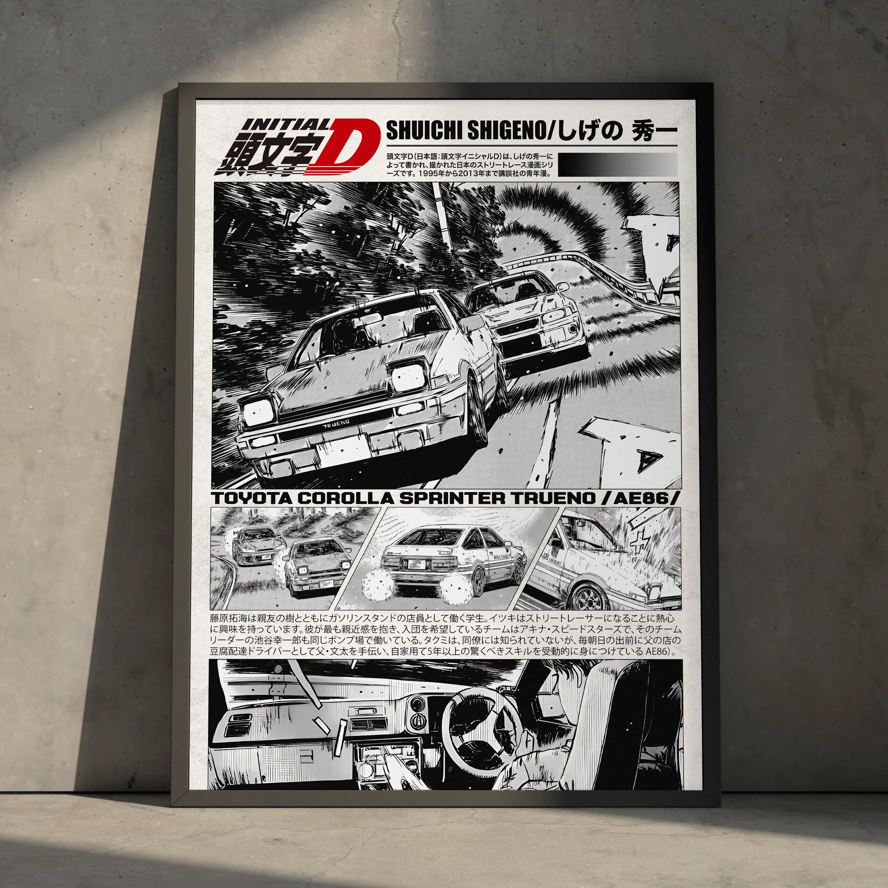 Initial D Anime Manga Poster, Product without frame
