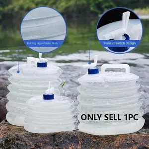 Foldable Water Storage Container, Leak-Proof Portable Foldable with Mouth and Safety Screw Cap, Durable Flexible Design for Camping Hiking Survival, Camping Accessories, Water Storage Tank, Collapsible Water Container