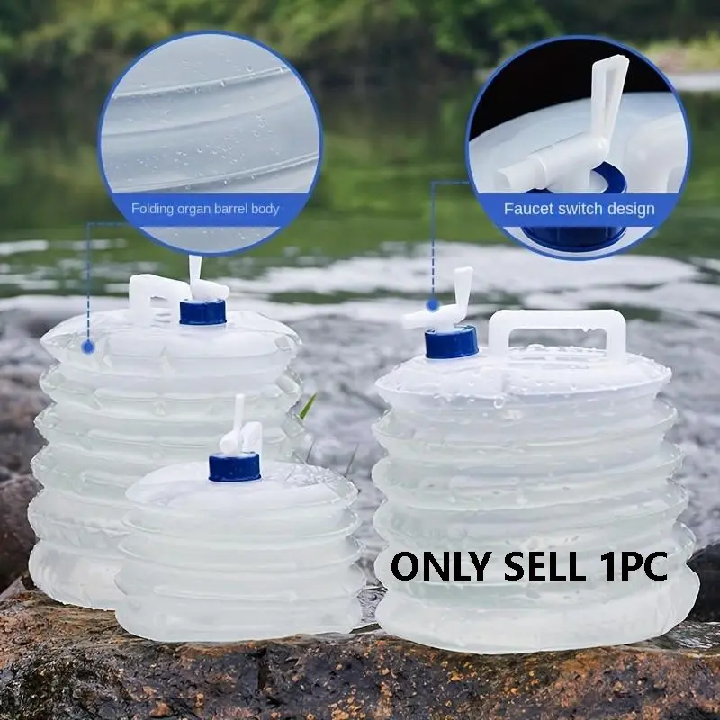 Foldable Water Storage Container, Leak-Proof Portable Foldable with Mouth and Safety Screw Cap, Durable Flexible Design for Camping Hiking Survival, Camping Accessories, Water Storage Tank, Collapsible Water Container