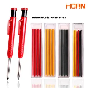 Carpenter Pencil Set, 1 Set Woodworking Tools Mechanical Pencil, Construction Job Tools, Carpentry Marking Scriber with Refill Leads & Built-in Sharpener, Hand Tools