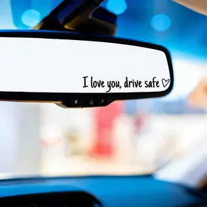 4 Counts Set I Love You Drive Safe Car Mirror Decal,Car Rearview Mirror Sticker,Universal Car Accessory.