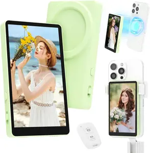 Green Screen Selfie Monitor for iPhone, Android, Cellphone & Smartphone Accessories, 30fps Video Recording via Phone Rear Camera, Bluetooth Remote Control, Essential for Content Creators' Vlogs