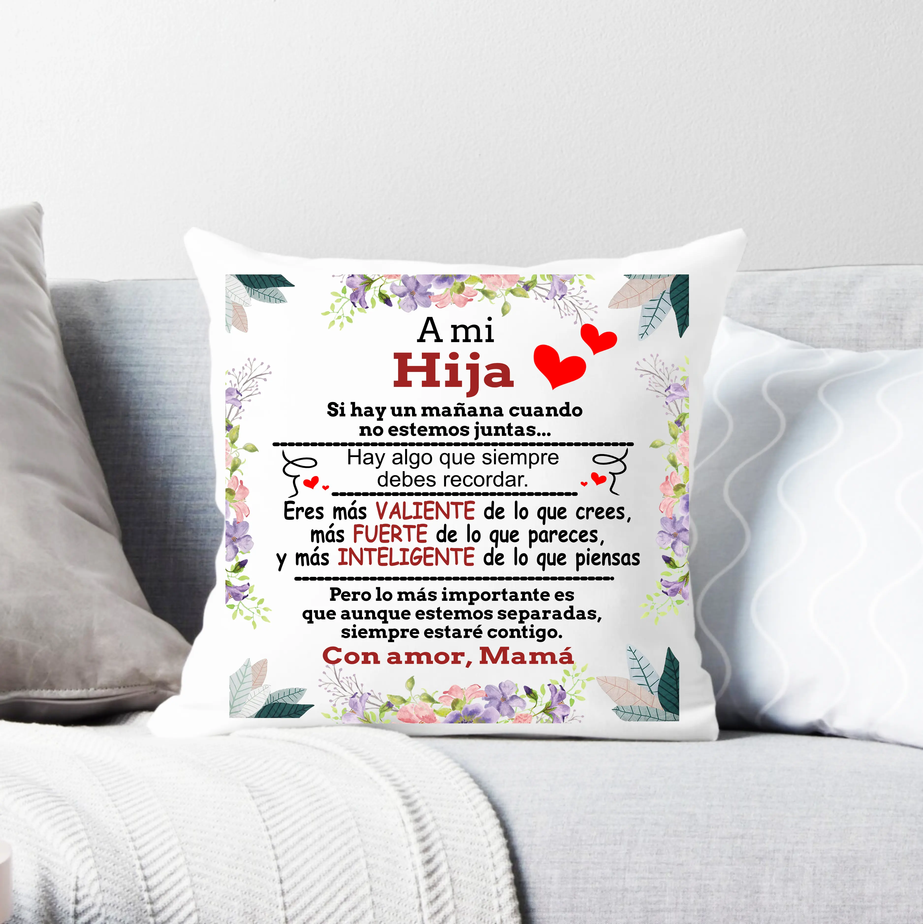 Customized Cushion Pillow with name on Spanish frasses