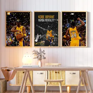 Kobe Bryant Poster Set, Basketball Wall Art, Sports Print Bundle, Gift for Fans ( Unframed-Print Only )