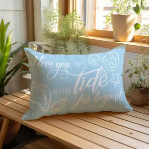 Summer Ocean Element Illustration Pillow Cover, Single-Sided Print, Simple Home Decor for Living Room Bedroom, No Filler Included