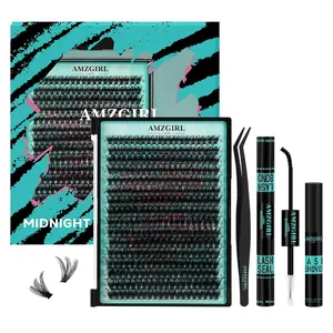 Lash Extension Kit 320Pcs,DIY Individual Lashes Clusters Kit,Lash Bond And Seal,Lash Remover For Eyelashes Extensions,Lash Applicator Tool For False Eyelash Cluster Kit At Home(70D,D-Mix10-16mmKit)