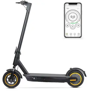Electric Scooter - 10" Solid Tires, 500W Motor, 35 Miles Range, 35 Mph, Portable Folding Commuting Electric Scooter for Adults, E Scooter Dual Braking System and App