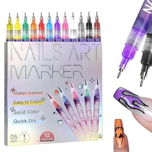 Unlock Your Inner Nail Artist with 0.5mm Precision – Create Salon-Worthy 3D Art at Home Using This 12-Color Set of Fine-Tip, Quick-Dry Drawing Pens for Dots, Lines, and Intricate Designs