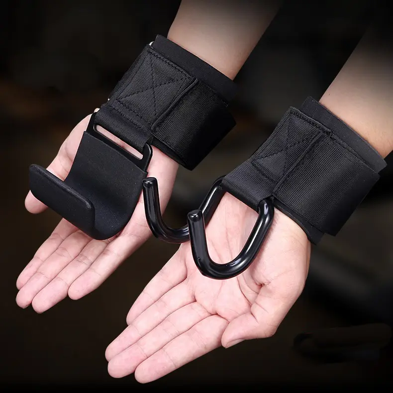 Booster Hook Grip for Barbell and Pull-up Strength - Auxiliary Weightlifting Hook with Secure Black Design