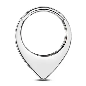 Oufer 16G Triangle V Shape Hinged Segment Septum Ring 316L Stainless Steel