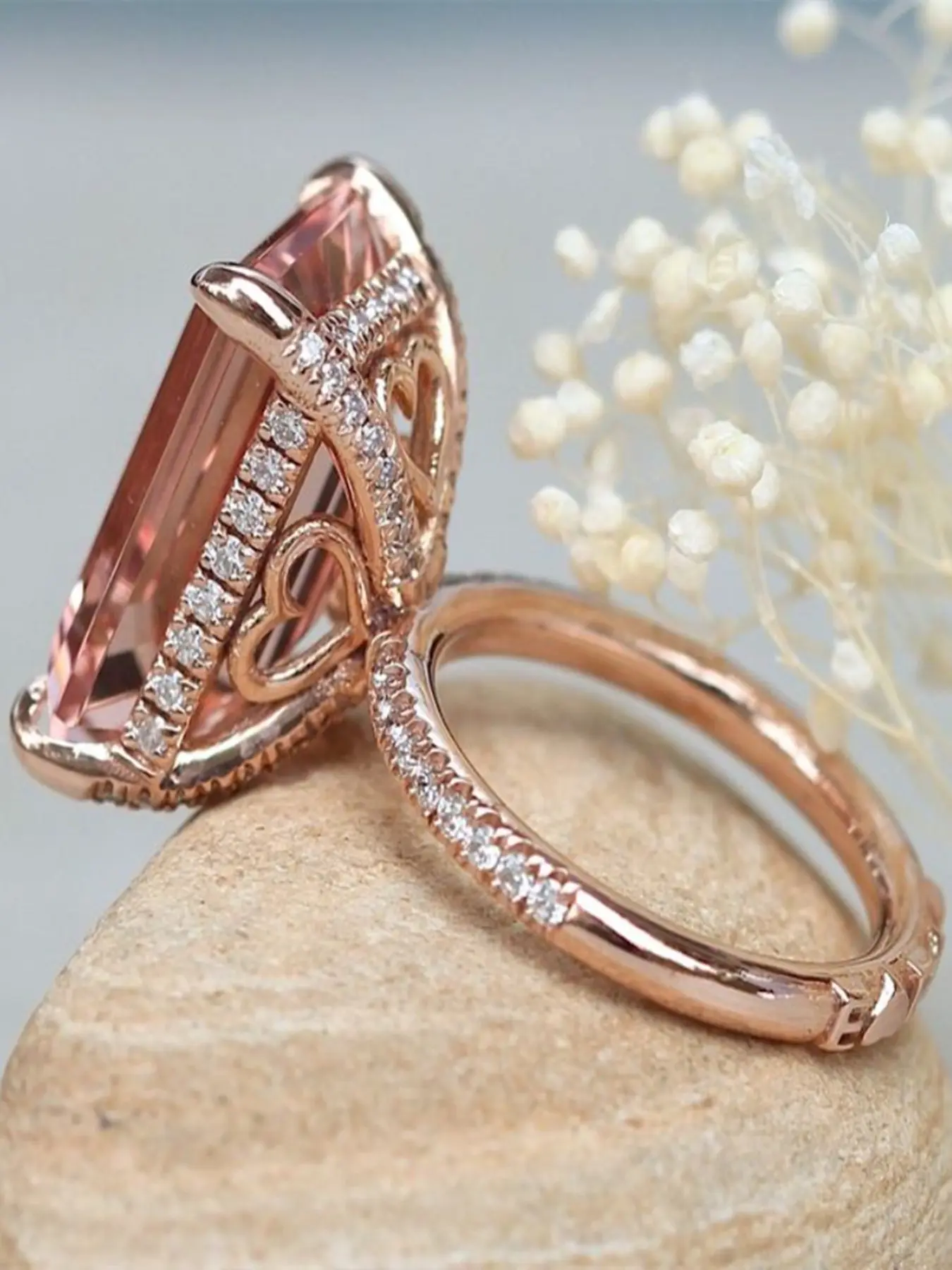 Women's Fashion Ring with Zirconia Stone, Radiant Rectangle Rings, Cubic Zirconia Rings, Jewelry Rings, Elegant Casual Ring, Perfect for Valentine's Day, Vacation, Commuting, Parties, Weddings, Birthdays & More