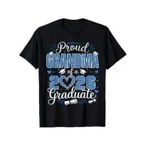 merch for men Class of 2026 Proud Grandma Graduation T-Shirt - Diploma & Heart Design with 2026 Print, Soft Breathable Cotton Crew Neck Tee, Unisex Fit for Graduation Party Outfits & Keepsake Gift - Machine Washable