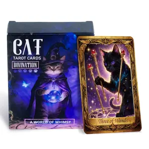 50 card game pulls, cute cat tabletop interactive cards, Tarot card deck, Party cards game, suitable for dates, parties, and other special occasions, can be used as birthday, Christmas, or Valentine's Day gifts