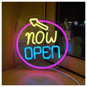 Sign Illuminated Now Open Neon Sign For Business, Bright Lighted Open For Stores, Restaurants Offices Retail Wall Table Decor Letter Lights 30cmx30cm Sign Lamp