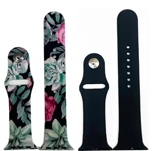 Olivia Pratt 2 Pack Silicone Watch Band - Roses and Solid Color
