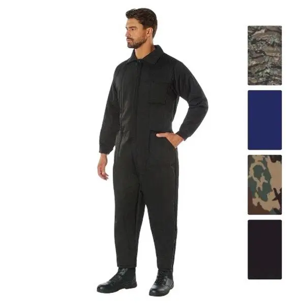 ROTHCO Men's Thermal Insulated Coverall Suit - Menswear Workwear, Nylon Shell, Knit Lining, Heavy-Duty Polycotton Twill, Polyester Blend, Elastic Accents, Utility Pockets, Zipper Closure, Seamless Fitted Outdoor Uniform