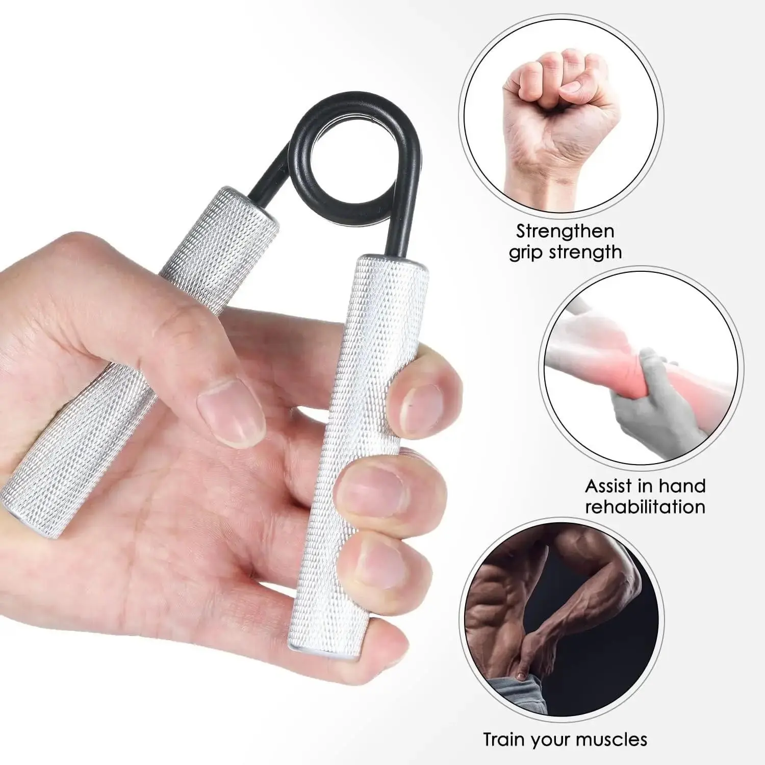 Grip Strength Trainer ,100LB-300LB Metal Hand Grip Strengthener,Workout Hand Gripper for Muscle Building and Hand Rehabilitation Exercising,Non-Slip Heavy-Duty Forearm Exerciser, Hand Grips for Strength Training