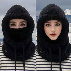 Winter Warm Balaclava Thermal Windproof Ski Hood Motocycle Face Cover Polar Fleece Adjustable Cycling Neck Cover Full Face Mask