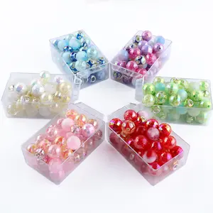 35PCS acrylic double-layer daisy beads, dye beads, lamp beads, transparent acrylic spacer beads, Diy mix beads can be used for DIY ballpoint pens, keychains, bags, pendants Bead Assortment Beads Set