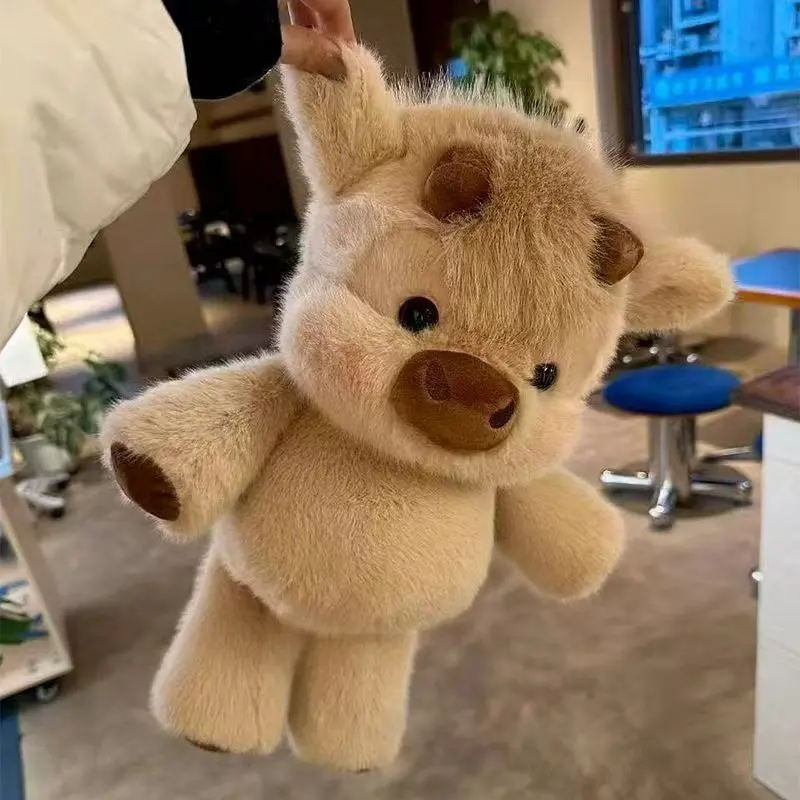 Running Highland Cow Plush Stuffed Animal, Cute Cow Design, Perfect Birthday & Christmas Gift for Kids, Home Decoration, Soft Plush Toy, Stuffed Animal Gifts