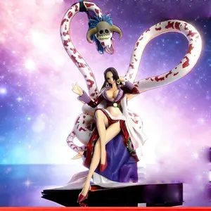 One Piece Boa Hancock Figure, Empress Form with Salome Snake Statue，Boa Hancock Collectible Statue, Kuja Empress Sitting Pose with Pet Snake，Pirate Empress with Snake Companion，Collectible for Fans & Display