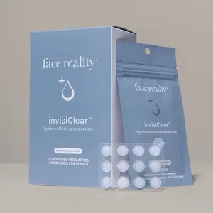 Face Reality InvisiClear Hydrocolloid Spot Patches - Professional Grade 25 Pouches per Carton 24 Patches per Pouch