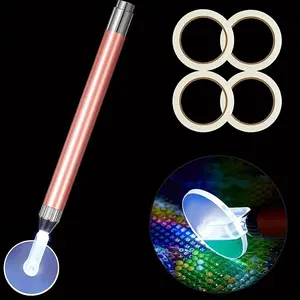 Random Color Lighting Scroll Wheel Point Drill Pen, 9pcs/set Roller Scroll for 5D Diamond Art Painting Tool, DIY Embroidery Accessories with Adhesive Tape, Diamond Art Tools