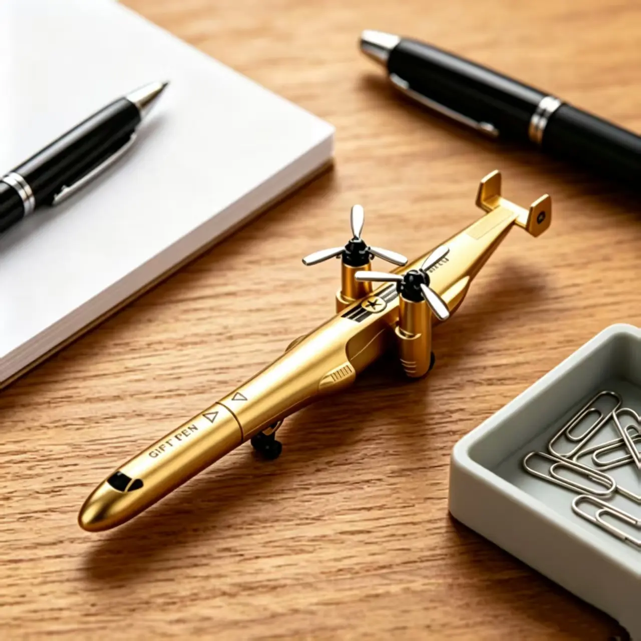 Premier League Fan Shop Aviation-Shaped Neutral Pen Set - 0.5mm Fine Point Black Ink, Airplane & Combat Helicopter Designs, Desk Decor, Clean & Precise Writing Tool, Office/Study Accessories for Aviation Fans & Military Enthusiasts