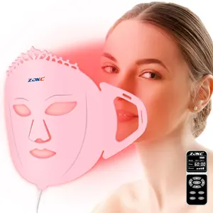 ZJKC 7-Color LED Facial Mask for Skin Rejuvenation & Repair, All-Skin-Types Home Skincare Device - Red for Fine Lines, Blue for Acne, Green for Dark Spots, Food-Grade Silicone, 1-60 Min Timer, 4 Power Levels, Rechargeable, Mother's Day Gift, Skin Repair